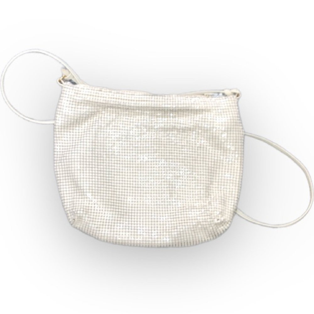 WHITING & DAVIS pearl mesh crossbody/clutch
